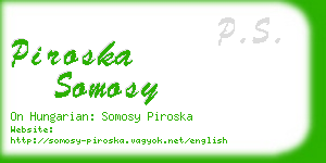 piroska somosy business card